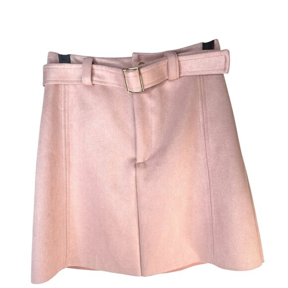 2/$30 ZARA Pink A-Line Mini XS Skirt With Belt Faux Suede - Picture 1 of 12